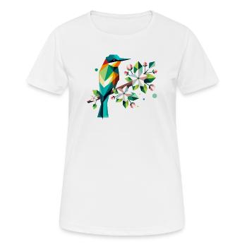 Guêpiers sur les pommiers en fleurs – Motif coloré - T-shirt respirant Femme - blanc - Devant - AI Model Female 172 dark (172cm)