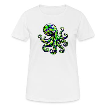 Krake - Frauen T-Shirt atmungsaktiv - Weiß - Vorne - AI Model Female 172 dark (172cm)