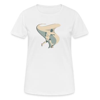 ⚽🔥 Football Passion – Spieler & Dribbling T-Shirt - Frauen T-Shirt atmungsaktiv - Weiß - Vorne - AI Model Female 172 dark (172cm)