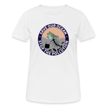 Retten Sie unseren Ozean - Frauen T-Shirt atmungsaktiv - Weiß - Vorne - AI Model Female 172 dark (172cm)