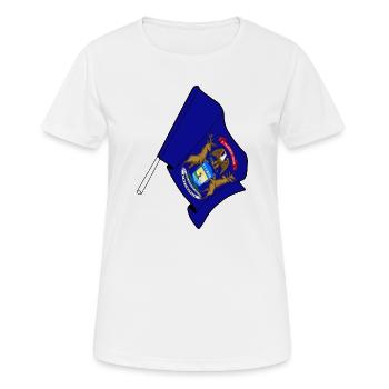 Drapeau du Michigan - T-shirt respirant Femme - blanc - Devant - AI Model Female 172 dark (172cm)
