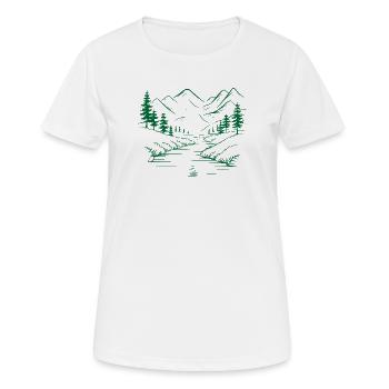 Gebirge - Frauen T-Shirt atmungsaktiv - Weiß - Vorne - AI Model Female 172 dark (172cm)