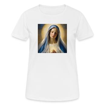 Mary, Catholic, Holy Mary, Christian - Women's Breathable T-Shirt - white - Front - AI Model Female 172 dark (172cm)