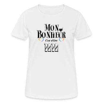 Mon Bonheur C'est d'Etre Tata - T-shirt respirant Femme - blanc - Devant - AI Model Female 172 dark (172cm)