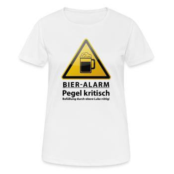Bier Alarm! Warnzeichen - Frauen T-Shirt atmungsaktiv - Weiß - Vorne - AI Model Female 172 dark (172cm)