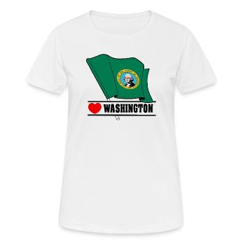Drapeau Washington coeur WASHINGTON - T-shirt respirant Femme - blanc - Devant - AI Model Female 172 dark (172cm)