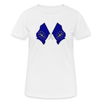 Deux drapeaux ont traversé l’Indiana - T-shirt respirant Femme - blanc - Devant - AI Model Female 172 dark (172cm)