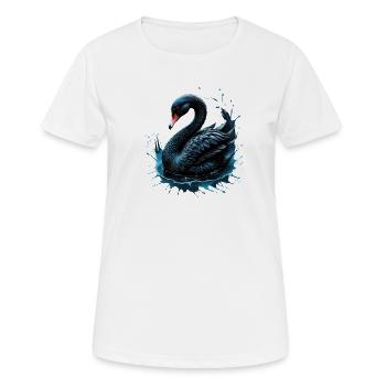 Elegance in motion, the black swan, - Women's Breathable T-Shirt - white - Front - AI Model Female 172 dark (172cm)