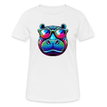 Hippopotame - T-shirt respirant Femme - blanc - Devant - AI Model Female 172 dark (172cm)