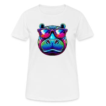 Nilpferd - Frauen T-Shirt atmungsaktiv - Weiß - Vorne - AI Model Female 172 dark (172cm)