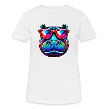 Hippopotame - T-shirt respirant Femme - blanc - Devant - AI Model Female 172 dark (172cm)