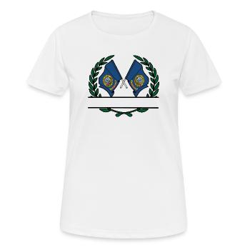 Fahnen USA Indaho Lorbeerkranz Banner - Frauen T-Shirt atmungsaktiv - Weiß - Vorne - AI Model Female 172 dark (172cm)