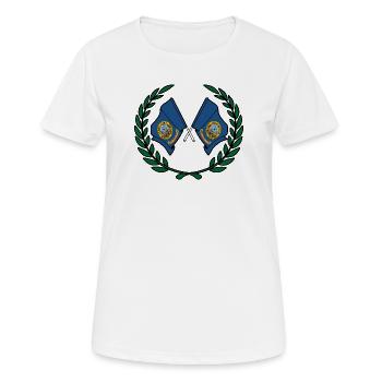 Fahnen USA Indaho im Lorbeerkranz - Frauen T-Shirt atmungsaktiv - Weiß - Vorne - AI Model Female 172 dark (172cm)