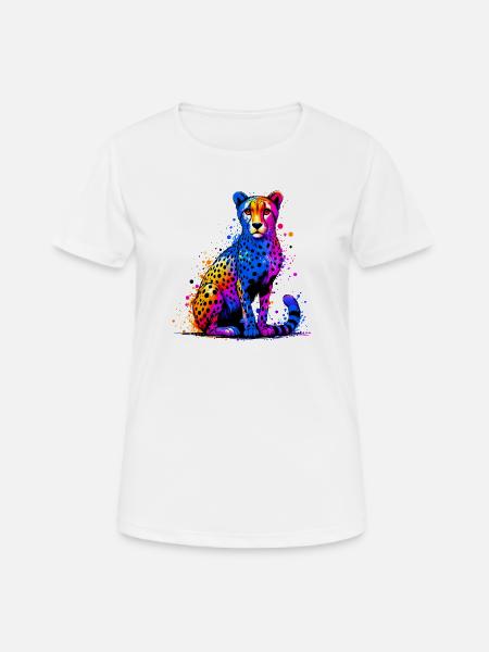 Gepard - Frauen T-Shirt atmungsaktiv - Weiß