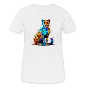 Guépard - T-shirt respirant Femme - blanc - Devant - AI Model Female 172 dark (172cm)