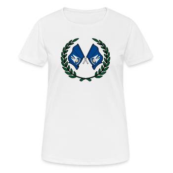 Fahnen USA Lousiane im Lorbeerkranz - Frauen T-Shirt atmungsaktiv - Weiß - Vorne - AI Model Female 172 dark (172cm)