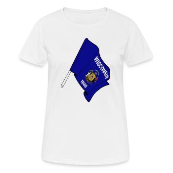 Drapeau du Wisconsin - T-shirt respirant Femme - blanc - Devant - AI Model Female 172 dark (172cm)