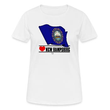 Drapeau New Hampshire coeur NEW HAMPSHIRE - T-shirt respirant Femme - blanc - Devant - AI Model Female 172 dark (172cm)