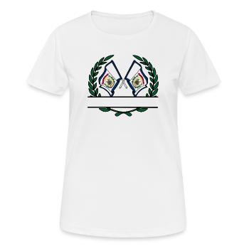 Flags USA West Virginia laurel wreath banner - Women's Breathable T-Shirt - white - Front - AI Model Female 172 dark (172cm)