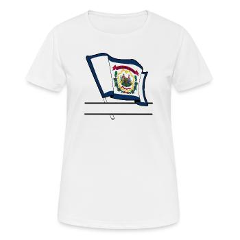 Flag West Virginia text banner - Women's Breathable T-Shirt - white - Front - AI Model Female 172 dark (172cm)