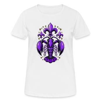 Mardi Gras crawfish with fleur-de-lis design - Women's Breathable T-Shirt - white - Front - AI Model Female 172 dark (172cm)