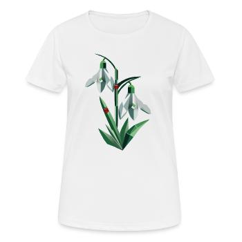 Deux perce-neige avec des coccinelles - T-shirt respirant Femme - blanc - Devant - AI Model Female 172 dark (172cm)