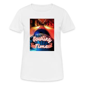 Son heure de bowling - T-shirt respirant Femme - blanc - Devant - AI Model Female 172 dark (172cm)