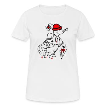 Fasching - Frauen T-Shirt atmungsaktiv - Weiß - Vorne - AI Model Female 172 dark (172cm)