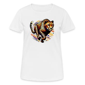 Guépard - T-shirt respirant Femme - blanc - Devant - AI Model Female 172 dark (172cm)