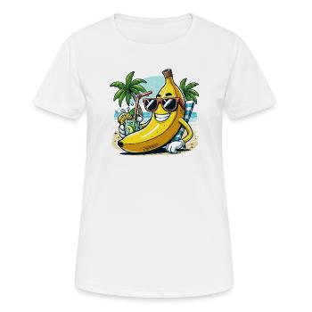 Banane détendue - T-shirt respirant Femme - blanc - Devant - AI Model Female 172 dark (172cm)