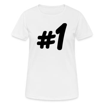 Nummer 1 # - Frauen T-Shirt atmungsaktiv - Weiß - Vorne - AI Model Female 172 dark (172cm)