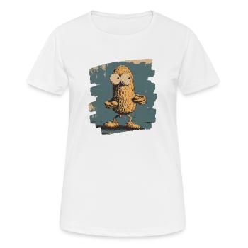 Erdnuss - Frauen T-Shirt atmungsaktiv - Weiß - Vorne - AI Model Female 172 dark (172cm)