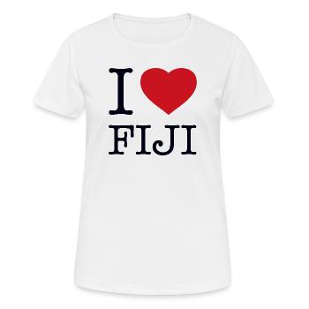 I LOVE FIJI - Frauen T-Shirt atmungsaktiv - Weiß - Vorne - AI Model Female 172 dark (172cm)