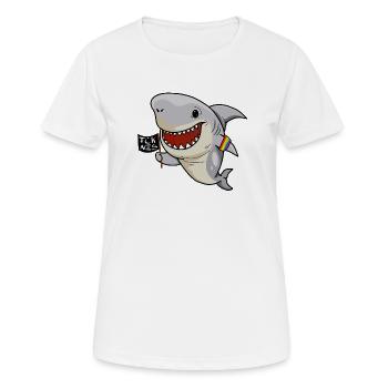 Hai hasst Nazis - Frauen T-Shirt atmungsaktiv - Weiß - Vorne - AI Model Female 172 dark (172cm)