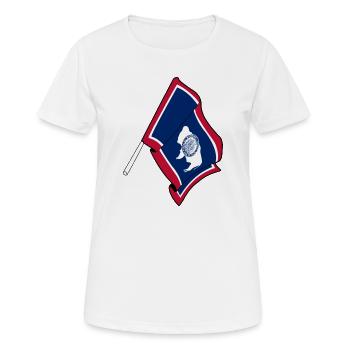 Flagge von Wyoming - Frauen T-Shirt atmungsaktiv - Weiß - Vorne - AI Model Female 172 dark (172cm)