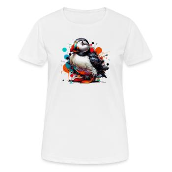 Papageitaucher - Frauen T-Shirt atmungsaktiv - Weiß - Vorne - AI Model Female 172 dark (172cm)