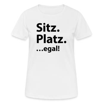 Sitz Platz egal - Frauen T-Shirt atmungsaktiv - Weiß - Vorne - AI Model Female 172 dark (172cm)