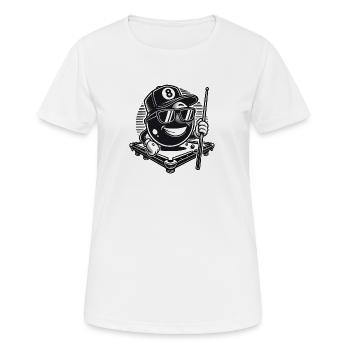Billard 8-Ball Cool - Frauen T-Shirt atmungsaktiv - Weiß - Vorne - AI Model Female 172 dark (172cm)