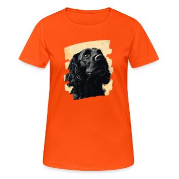 Cocker Spaniel - T-shirt respirant Femme - orange néon - Devant - AI Model Female 172 dark (172cm)
