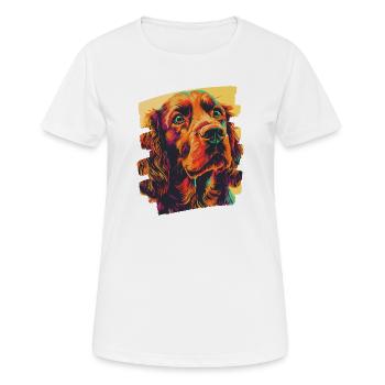 Cocker Spaniel - T-shirt respirant Femme - blanc - Devant - AI Model Female 172 dark (172cm)