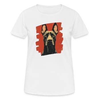 Dobermann - Frauen T-Shirt atmungsaktiv - Weiß - Vorne - AI Model Female 172 dark (172cm)