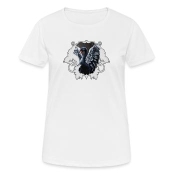 Im Schatten der Eleganz: Ein schwarzer Schwan. - Frauen T-Shirt atmungsaktiv - Weiß - Vorne - AI Model Female 172 dark (172cm)