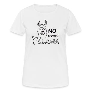 No Prob LLAMA - Frauen T-Shirt atmungsaktiv - Weiß - Vorne - AI Model Female 172 dark (172cm)