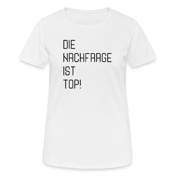 ANGEBOT NACHFRAGE - Frauen T-Shirt atmungsaktiv - Weiß - Vorne - AI Model Female 172 dark (172cm)