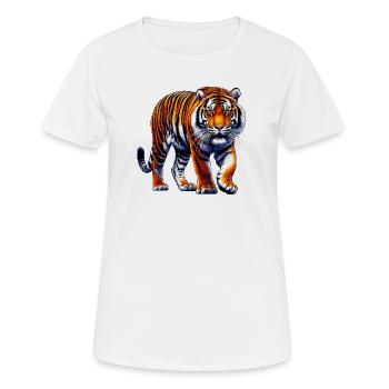 Tiger - Frauen T-Shirt atmungsaktiv - Weiß - Vorne - AI Model Female 172 dark (172cm)
