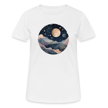 Paysage onirique au clair de lune sur des pics pastel - T-shirt respirant Femme - blanc - Devant - AI Model Female 172 dark (172cm)