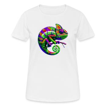 Chamäleon - Frauen T-Shirt atmungsaktiv - Weiß - Vorne - AI Model Female 172 dark (172cm)