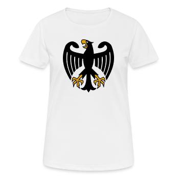 Bundesadler Deutschland Adler Wappen - Frauen T-Shirt atmungsaktiv - Weiß - Vorne - AI Model Female 172 dark (172cm)