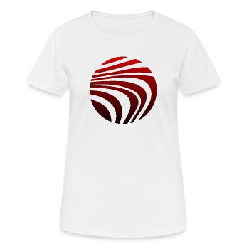 Psychedelisches Muster Rot Schwarz Verlauf - Frauen T-Shirt atmungsaktiv - Weiß - Vorne - AI Model Female 172 dark (172cm)