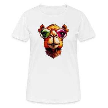 Kamel - Frauen T-Shirt atmungsaktiv - Weiß - Vorne - AI Model Female 172 dark (172cm)